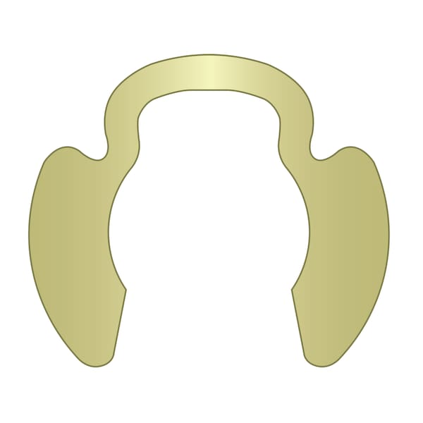 Rotor Clip External Retaining Ring, Steel Zinc Yellow Finish, 1/4 in Shaft Dia PO-025-ZD - main